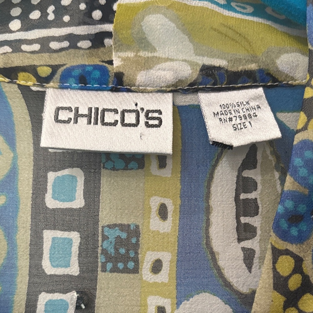 Chico's Multicolor Geometric Button Down Shirt Si… - image 2